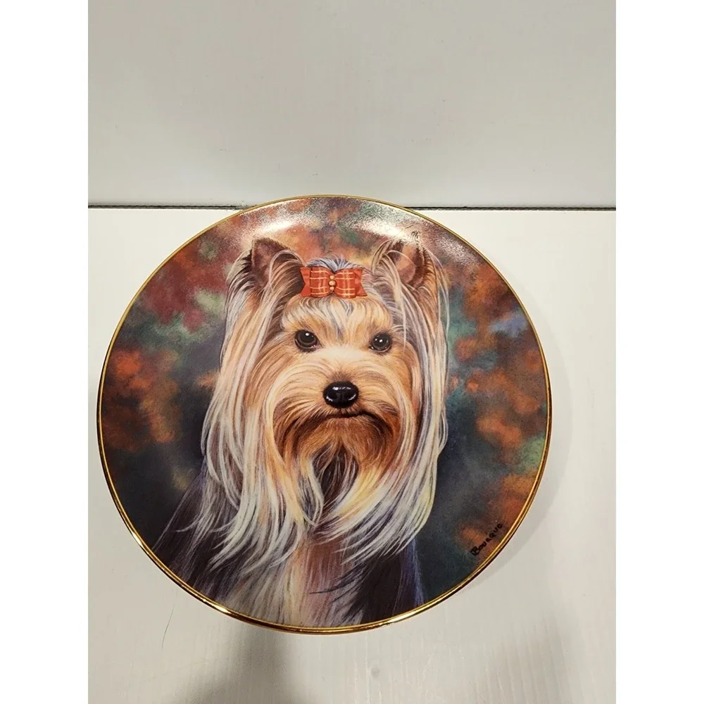 Danbury Mint Yorkie Pals Sweet Eyes  Collectible Plate  A4233